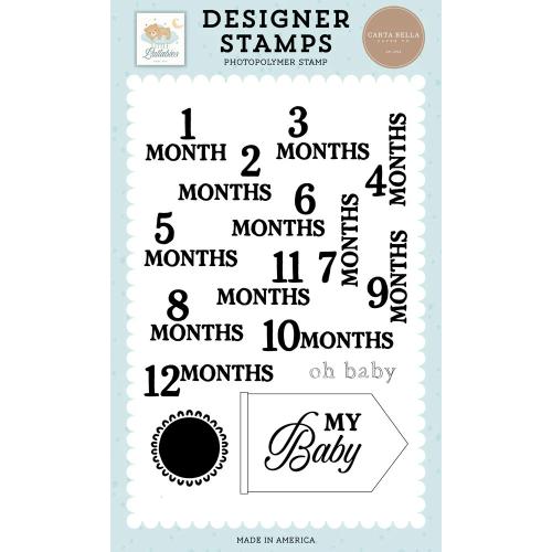 Carta Bella Little Lullabies Baby Boy Stamps Oh Baby Months (CBLUB485045)
