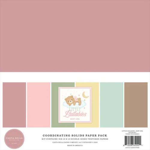 Carta Bella Little Lullabies Baby Girl 12x12 Inch Coordination Solids Pack (CBLUG486015) - Postage as per Actual
