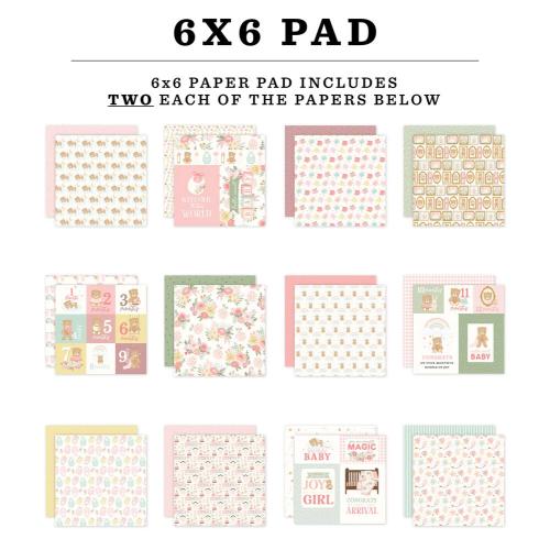 Carta Bella Little Lullabies Baby Girl 6x6 Inch Paper Pad (CBLUG486023)