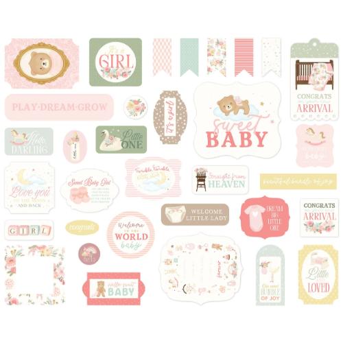 Carta Bella Little Lullabies Baby Girl Ephemera (CBLUG486024)