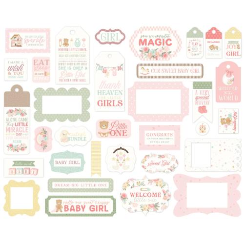 Carta Bella Little Lullabies Baby Girl Frames & Tags (CBLUG486025)