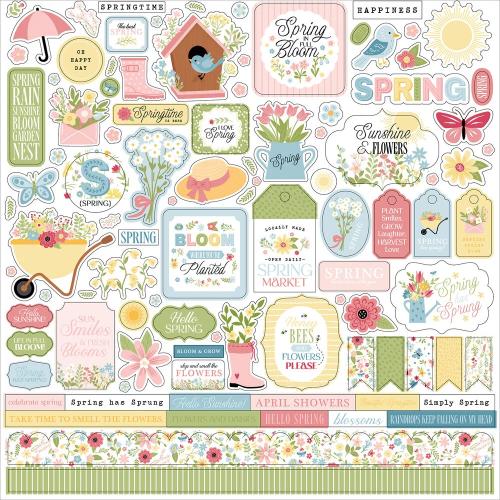 Echo Park In Full Bloom 12x12 Inch Element Sticker (IFB484014) - Postage as per Actual