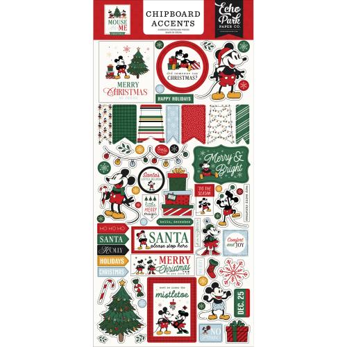 Echo Park Mouse And Me Christmas 6x13 Inch Chipboard Accents (MMC520021) - Postage as per Actual