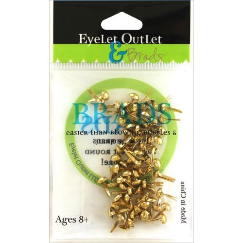 Eyelet Outlet Round Brads 4mm 70/Pkg Gold