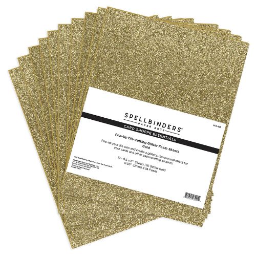 Spellbinders - Pop-Up Die Cutting Glitter Foam Sheets- Gold