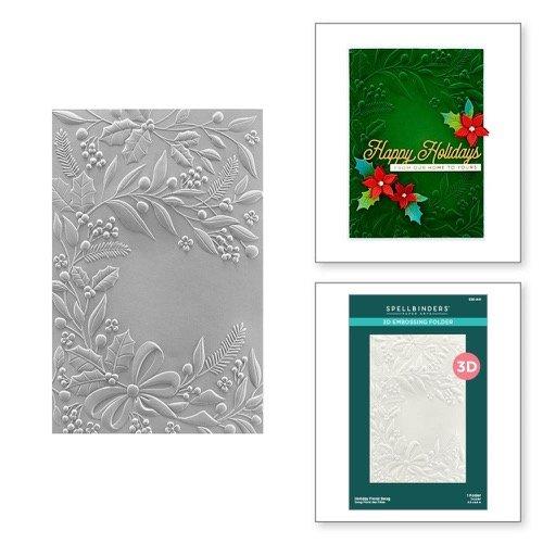 Spellbinders - 3D Embossing Folder - Holiday Floral Swag E3D-041