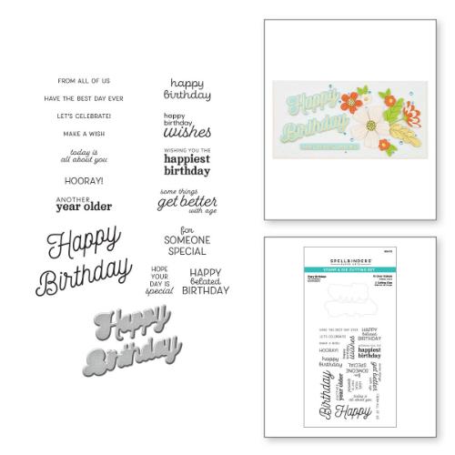 Spellbinders - Stamp & Die Cutting Set - Many Birthdays SDS-172