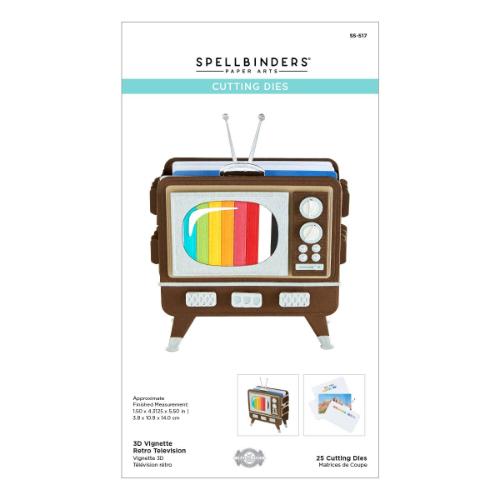 Spellbinders - Cutting Dies - 3D Vignette Retro Television S5-517