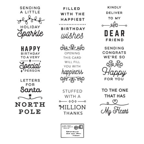 Spellbinders - Clear Stamps - Parcel & Post Sentiments STP-144