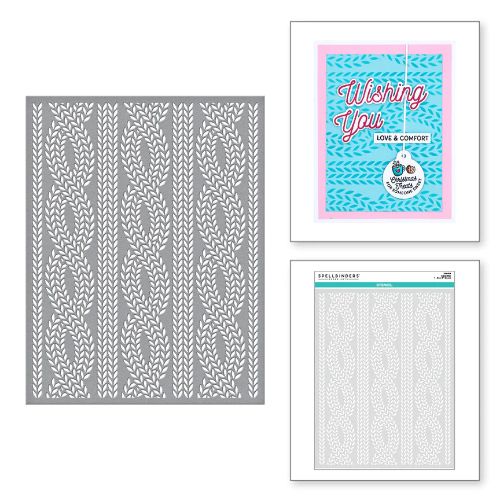 Spellbinders - Cable Knit Stencil - Postage as per Actual