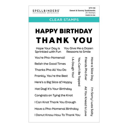Spellbinders - Clear Stamps - Sweet & Savory Sentiments STP-138