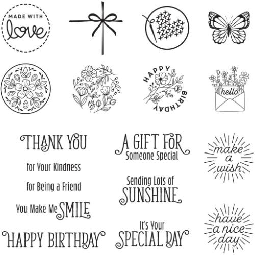 Spellbinders - Clear Stamps - Floral Reflections Sentiments STP-162