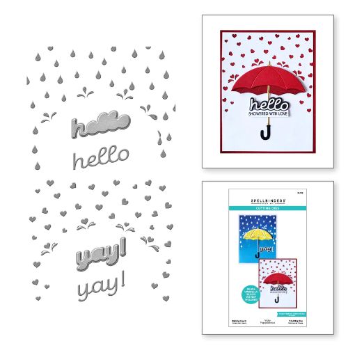 Spellbinders - Raining Hearts Etched Dies by Vicki Papaioannou