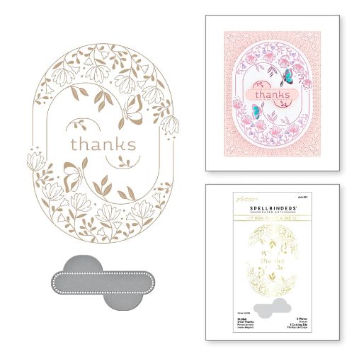 Spellbinders - Stylish Oval Thanks Glimmer Hot Foil Plate & Die Set