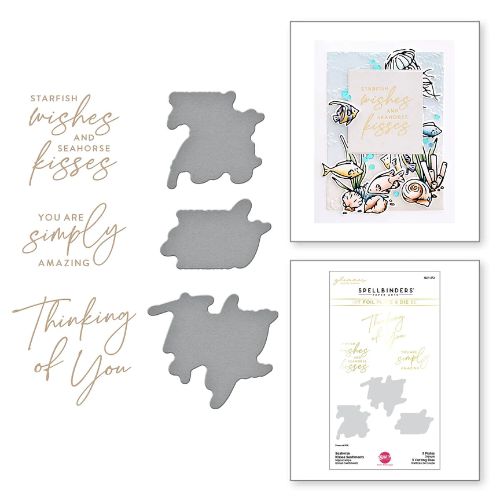 Spellbinders - Seahorse Kisses Sentiments Glimmer Hot Foil Plate & Die Set
