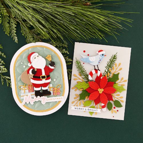 Spellbinders - Christmas Die & Glimmer Sentiments Hot Foil Plate & Die Set