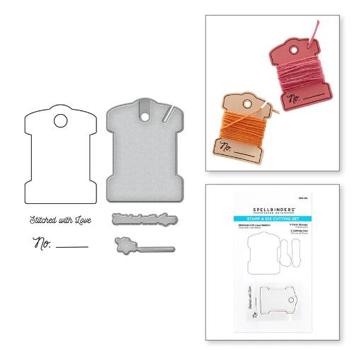 Spellbinders - Stitched With Love Bobbin Clear Stamp & Die Set