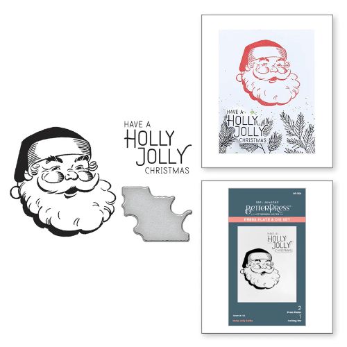 Spellbinders - Holly Jolly Santa Press Plate & Die Set