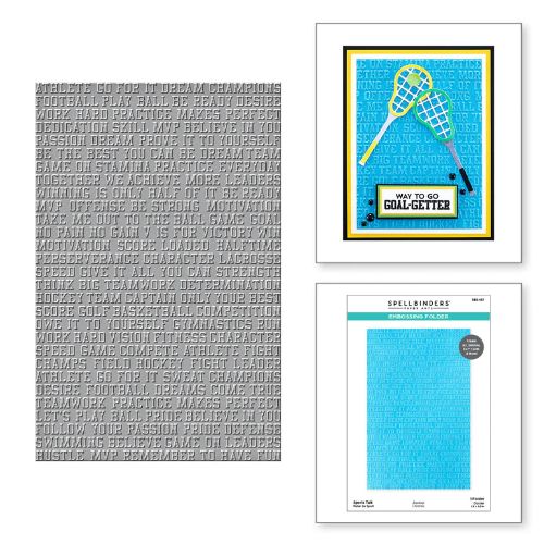 Spellbinders - Sports Talk Embossing Folder by Justine Dvorak