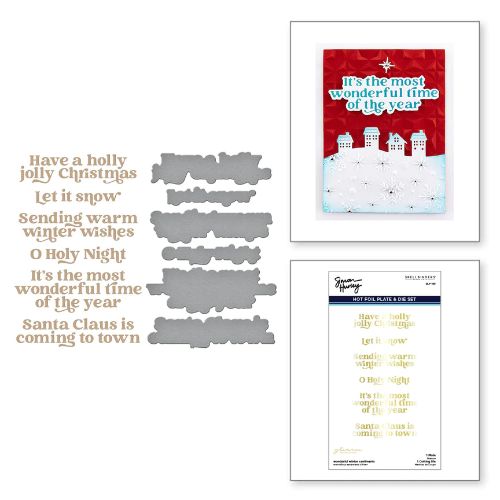 Spellbinders - Wonderful Winter Sentiments Glimmer Hot Foil Plate & Die Set by Simon Hurley