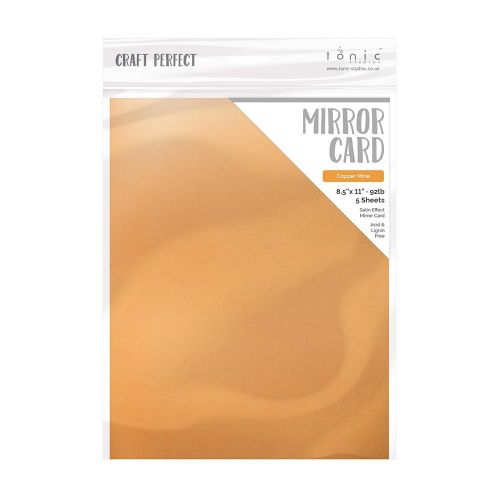 Craft Perfect Satin Mirror Cardstock 8.5"X11" 5/Pkg Satin -Copper Mine