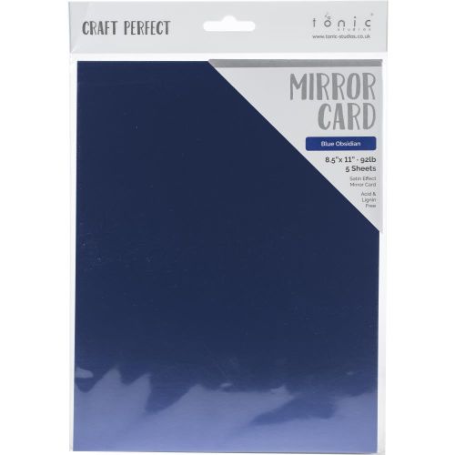 Craft Perfect Mirror Cardstock 92lb 8.5"X11" 5/Pkg Blue Obsidian
