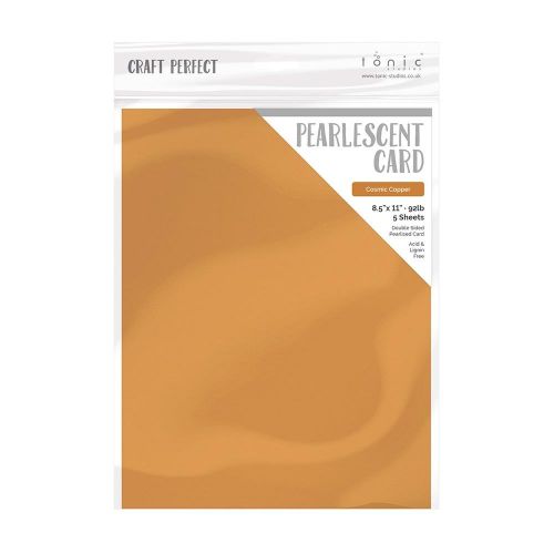Craft Perfect Pearlescent Cardstock 8.5"X11" 5/Pkg Cosmic Copper