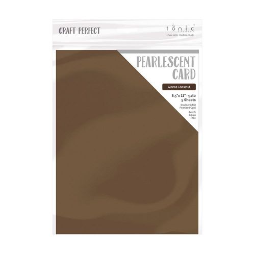Craft Perfect Pearlescent Cardstock 8.5"X11" 5/Pkg Glazed Chestnut