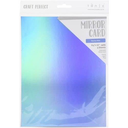 Craft Perfect Mirror Cardstock 92lb 8.5"X11" 5/Pkg Mariana Mist
