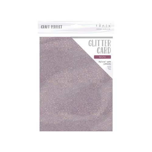 Craft Perfect Glitter Cardstock 8.5"X11" 5/Pkg Berry Fizz