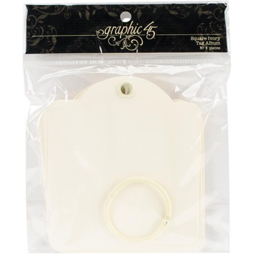 Graphic 45 Staples Square Tag Album 4.5"X5" Ivory