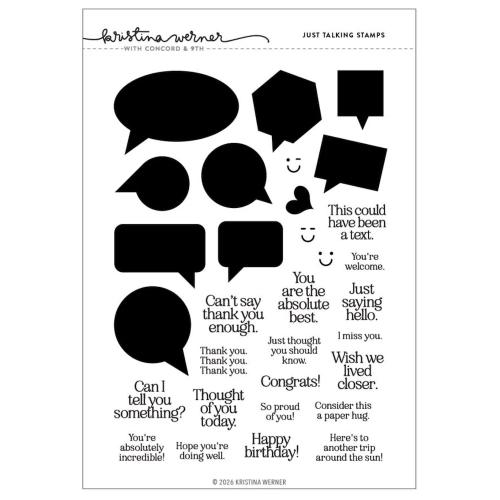 Concord & 9th Kristina Werner Just Talking Stamps Dies and Stencils Bundle - Postage as per Actual