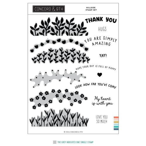 Concord & 9th Hillside Stamps Die and Stencils Bundle - Postage as per Actual