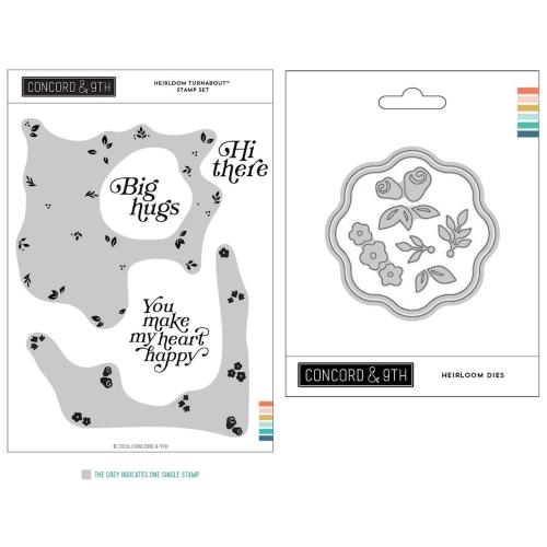 Concord & 9th Heirloom Turnabout Stamps and Dies Bundle - Postage as per Actual