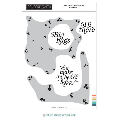 Concord & 9th Heirloom Turnabout Stamps and Dies Bundle - Postage as per Actual