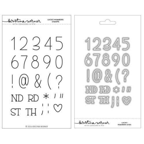 Concord & 9th Concord & 9th Kristina Werner Lucky Numbers Stamps and Dies Bundle
