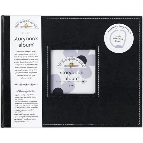 Doodlebug Storybook D-Ring Album 8"X8" Beetle Black - Postage as per Actual