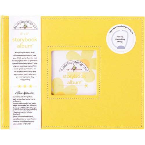 Doodlebug Storybook D-Ring Album 8"X8" Bumblebee - Postage as per Actual