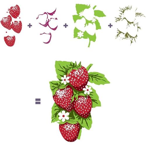 Hero Arts - Color Layering Stamp: CM539 Strawberries