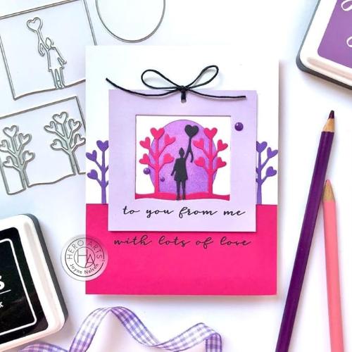 Hero Arts - Looking Glass Dies: DI912 Girl with Balloon