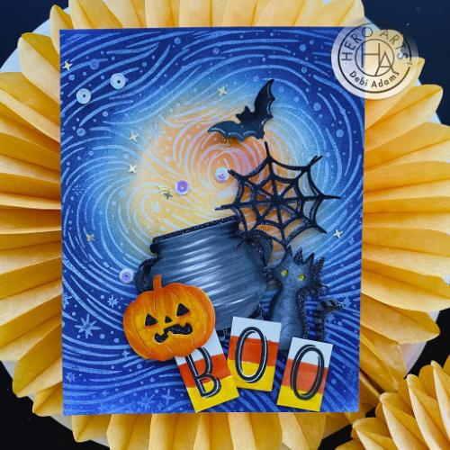 Hero Arts - Bold Prints Cling Stamp: CG853 Etched Winter Swirls