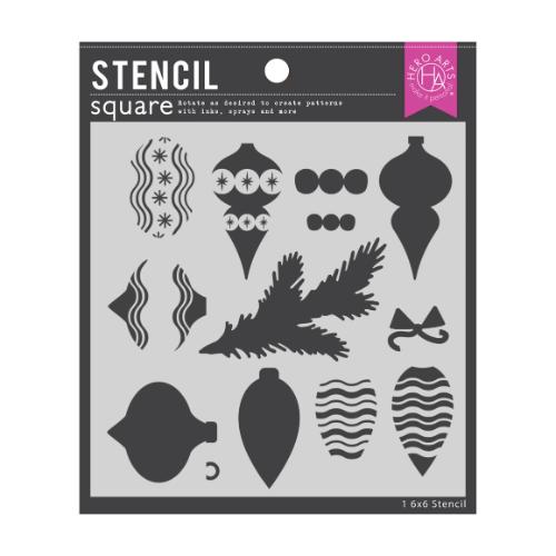 Hero Arts - Stencil Square: SA170 Layering Ornaments and Trimmings