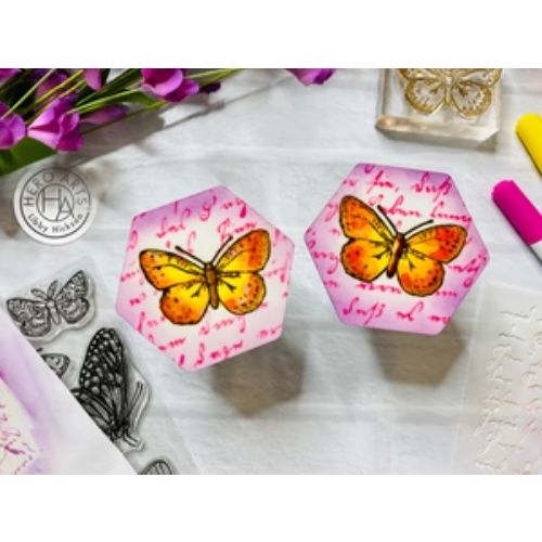 Hero Arts Clear Stamp & Die Combo Beautiful Butterflies