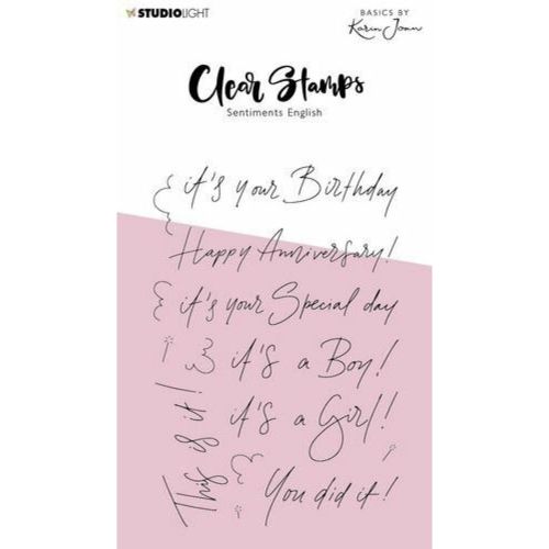 Karin Joan Sentiments English Essentials Clear Stamps