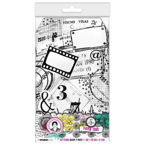 Art By Marlene Signature Collection Luxury Paper Tags Black and White Prints