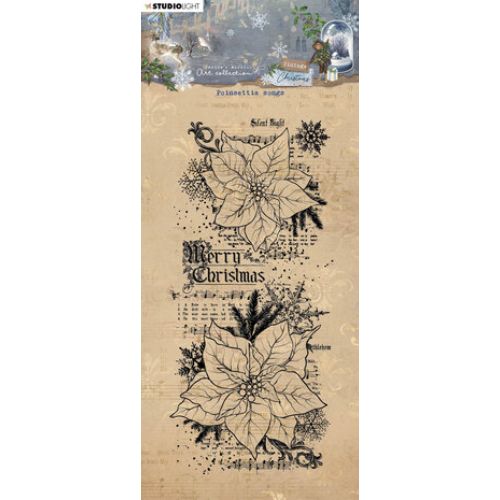 Studio Light Vintage Christmas Clear Stamp Poinsettia Songs