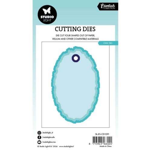 Studio Light Torn Edge Cutting Die Oval Tag (SL-ES-CD1091)