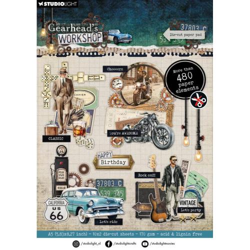 Studio Light Gearhead's Workshop A5 Die-Cut Paper Pad Elements (SL-GW-DCPP469)