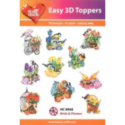 Hearty Crafts - Birds & Flowers 3D Toppers (HC-8968)