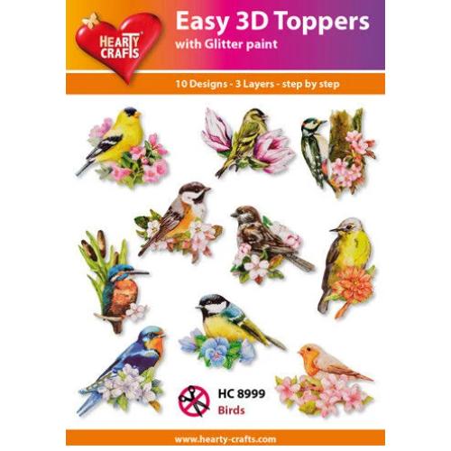Hearty Crafts - Birds 3D Topppers with Glitter Paint (HC-8999)